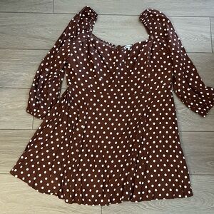 Reformation polka dot mini dress